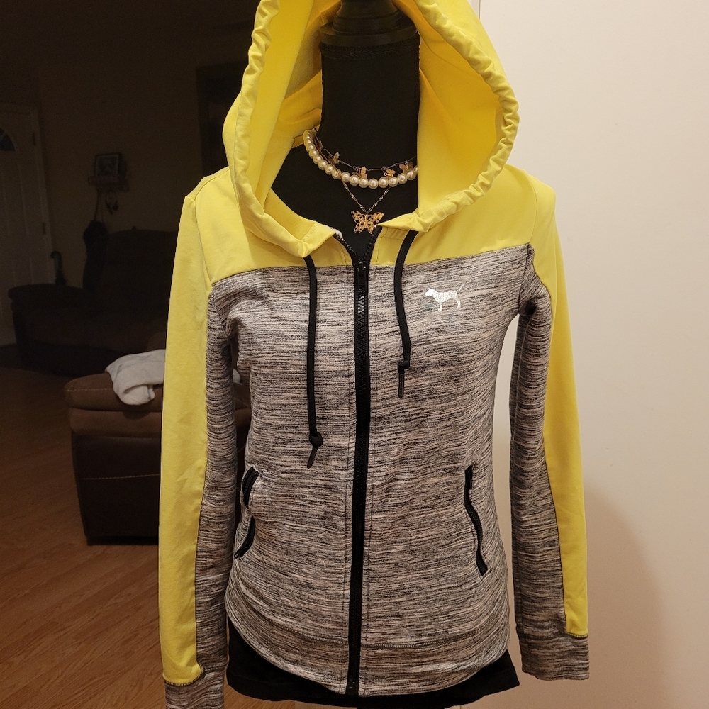 Pink Victoria secret zip up hoodie size xs
